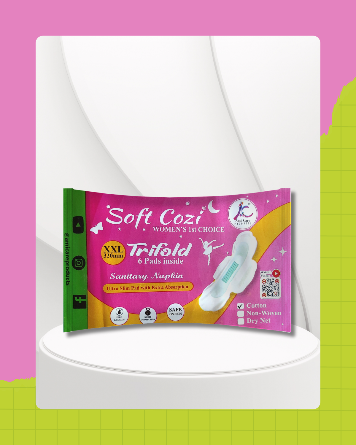 Cotton Top sheet Anion Chip Sanitary napkin  (XXL - 320mm)