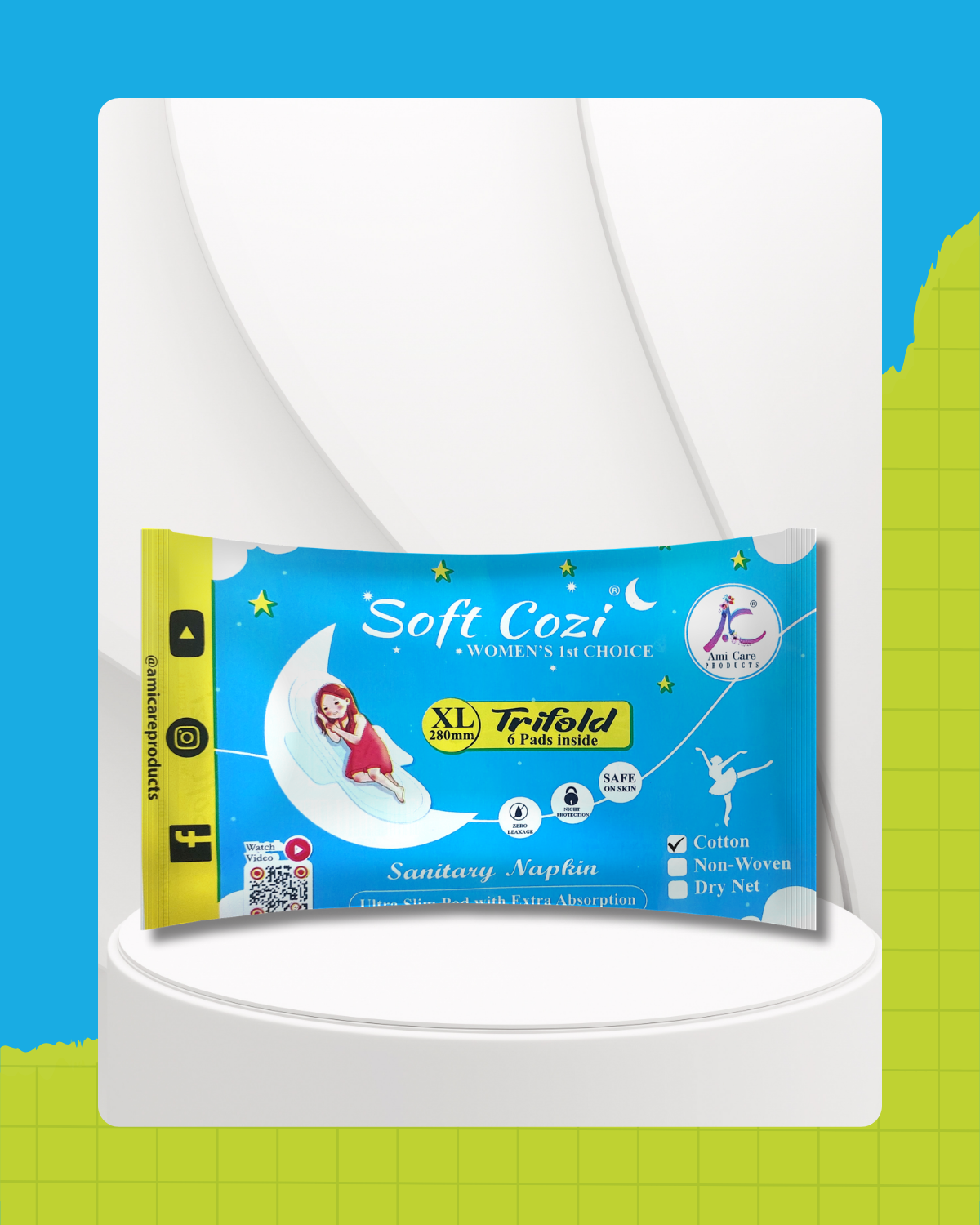 Cotton Top sheet Anion Chip Sanitary napkin  (XL 280mm)