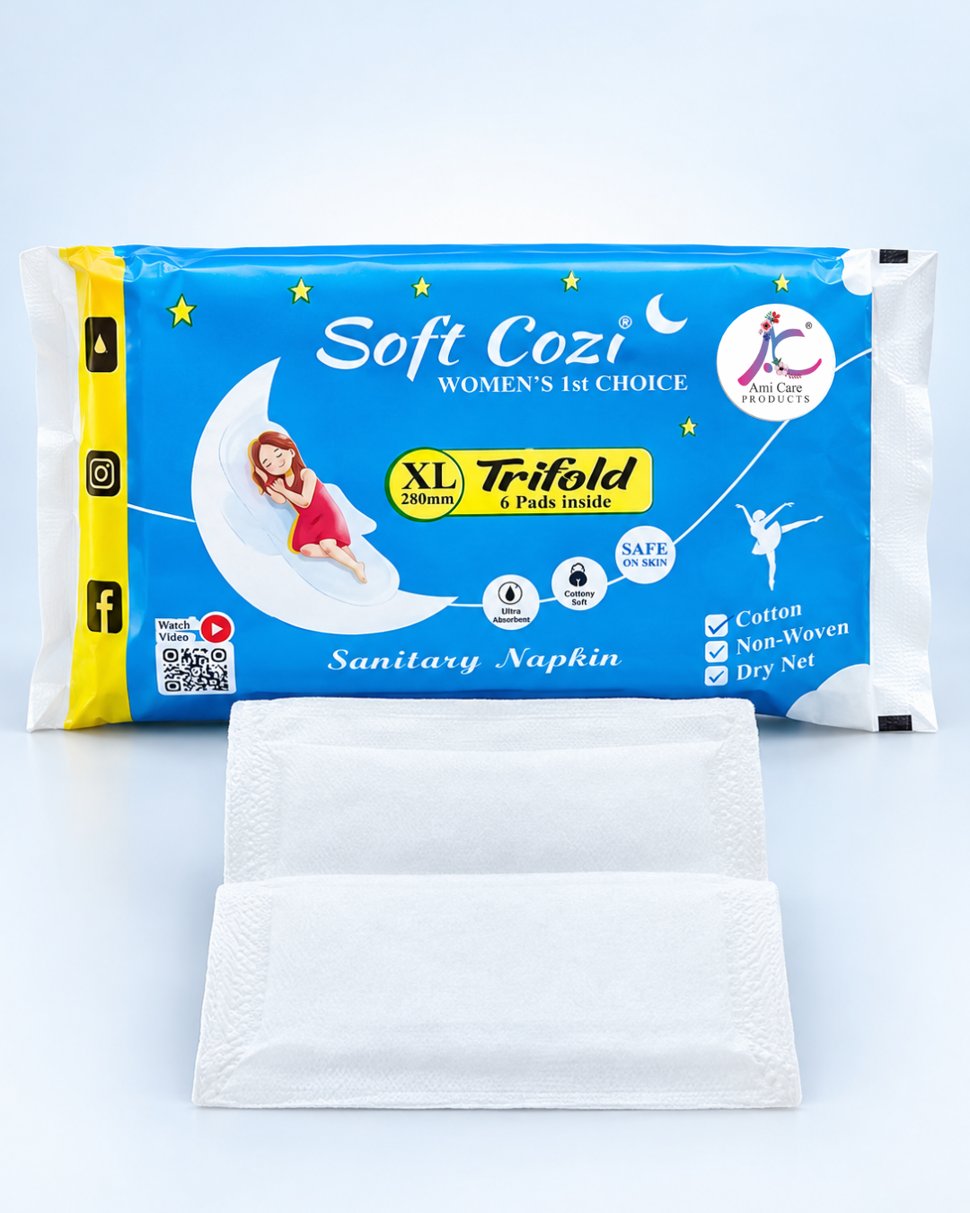 Cotton Top sheet Anion Chip Sanitary napkin  (XL 280mm)