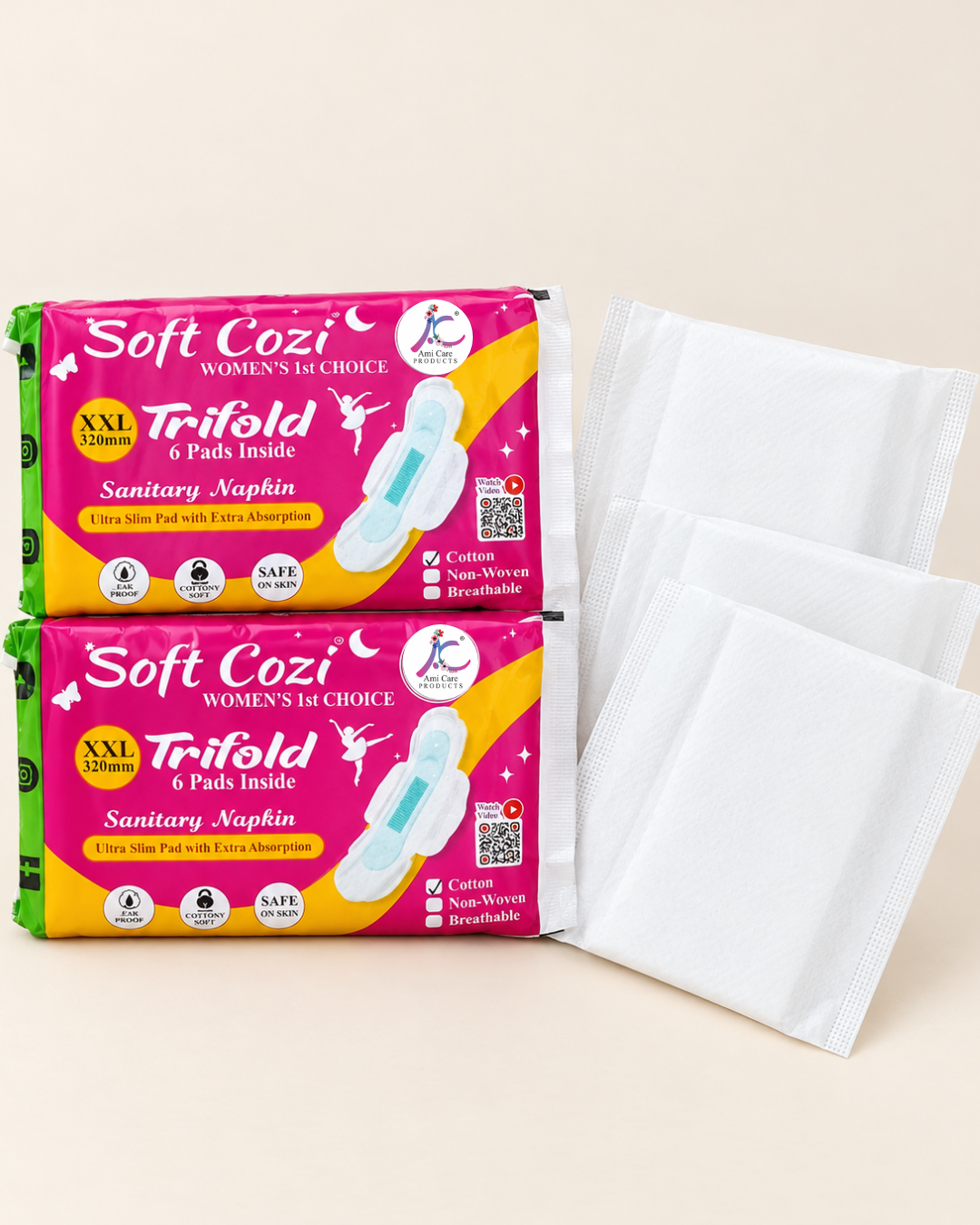 Cotton Top sheet Anion Chip Sanitary napkin  (XXL - 320mm 6 pads)